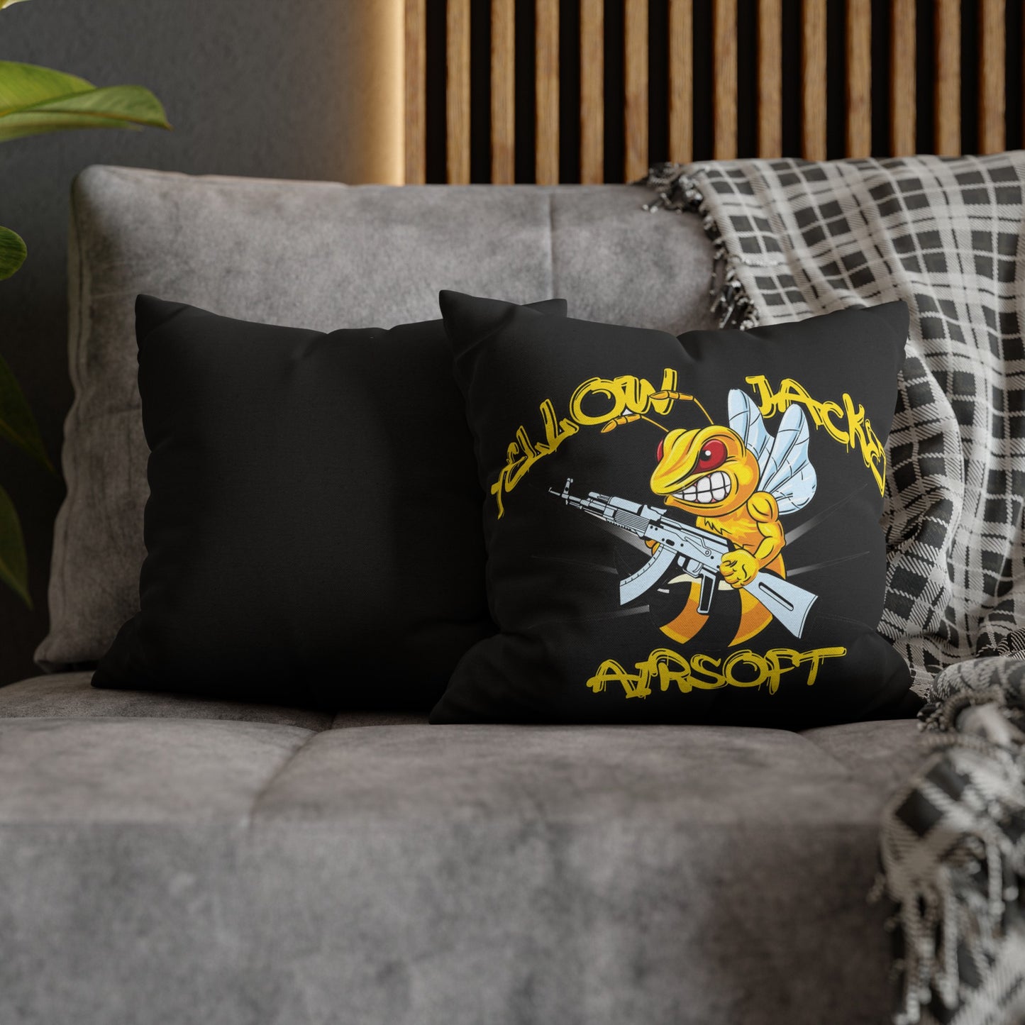 Yellow Jacket Airsoft (Spun Polyester Square Pillow Case)