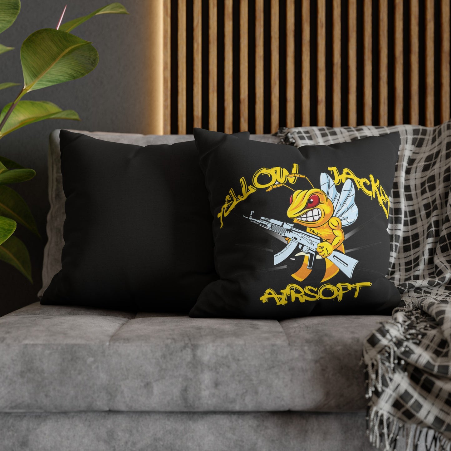 Yellow Jacket Airsoft (Spun Polyester Square Pillow Case)