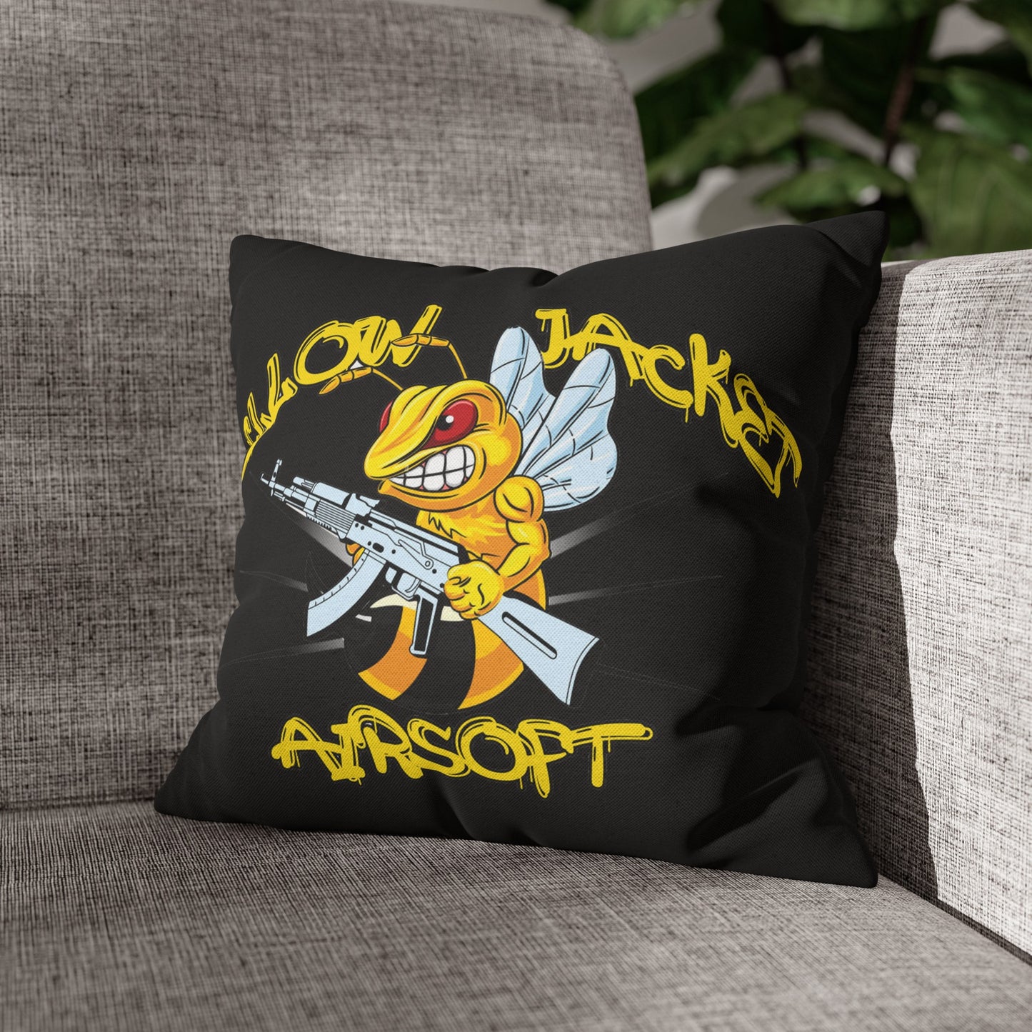 Yellow Jacket Airsoft (Spun Polyester Square Pillow Case)