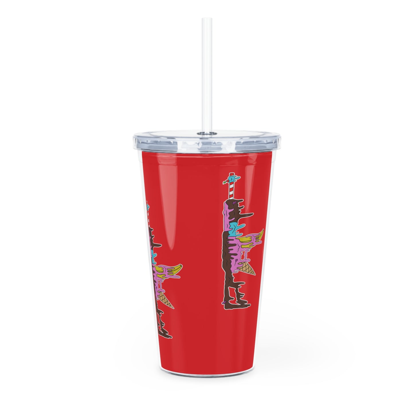 Ice Cream AK47 Melting (Plastic Tumbler with Straw)