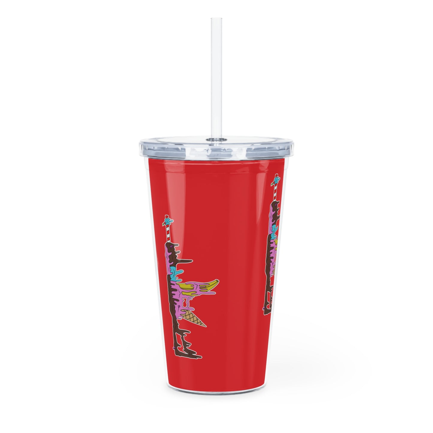 Ice Cream AK47 Melting (Plastic Tumbler with Straw)