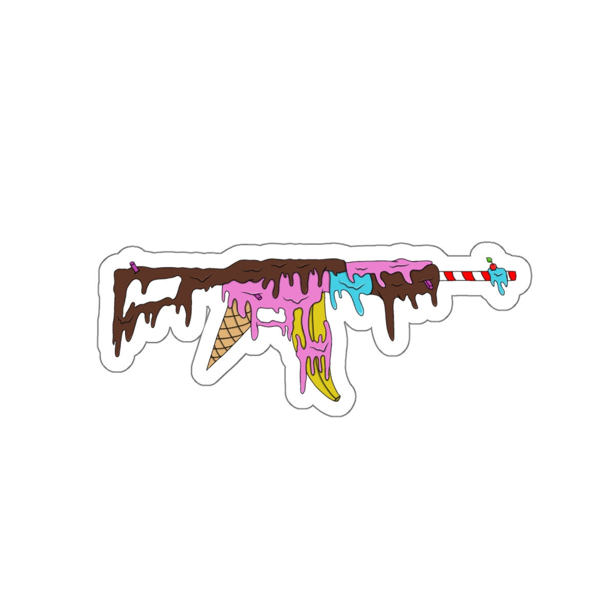 Ice Cream AK47 Melting (Kiss-Cut Stickers)