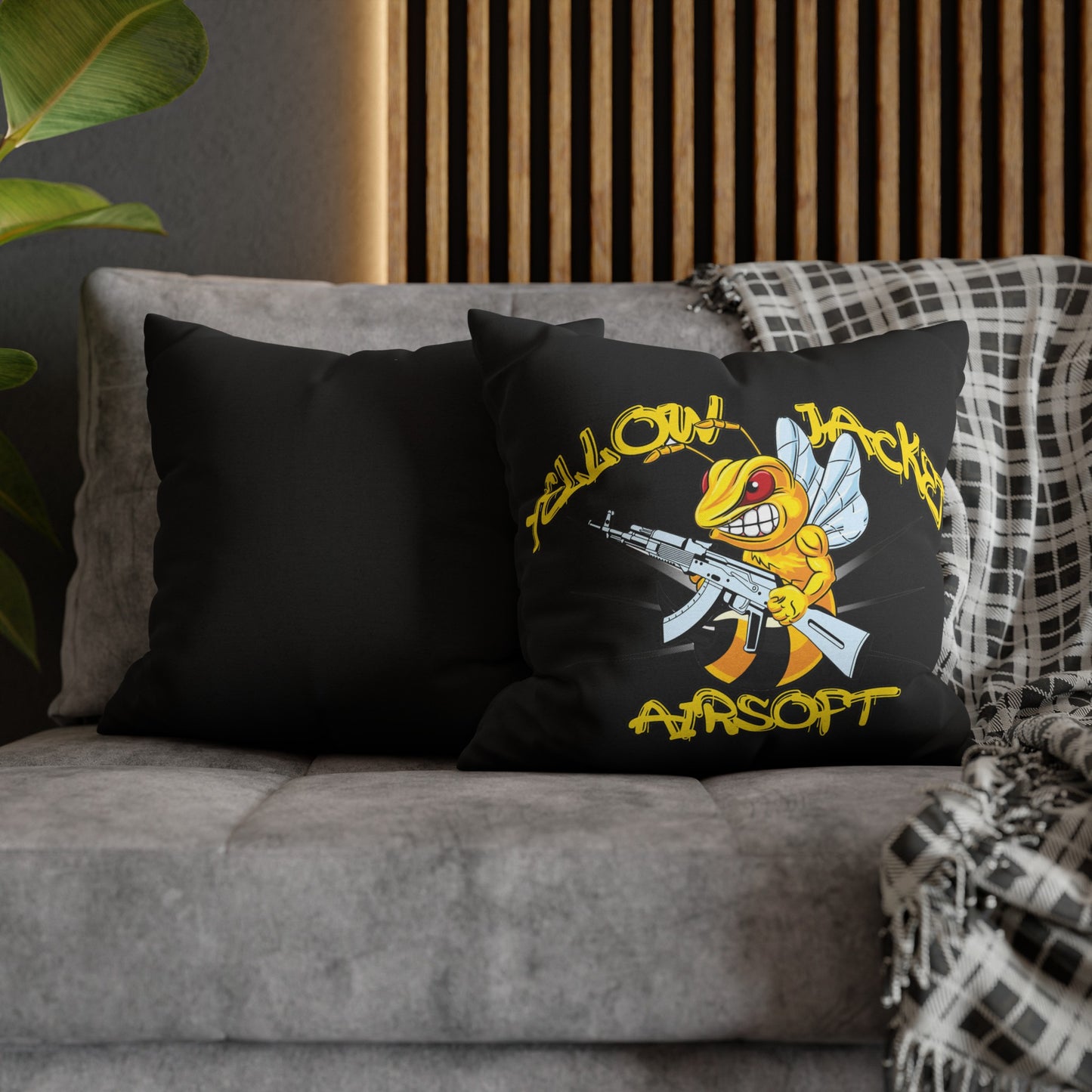 Yellow Jacket Airsoft (Spun Polyester Square Pillow Case)