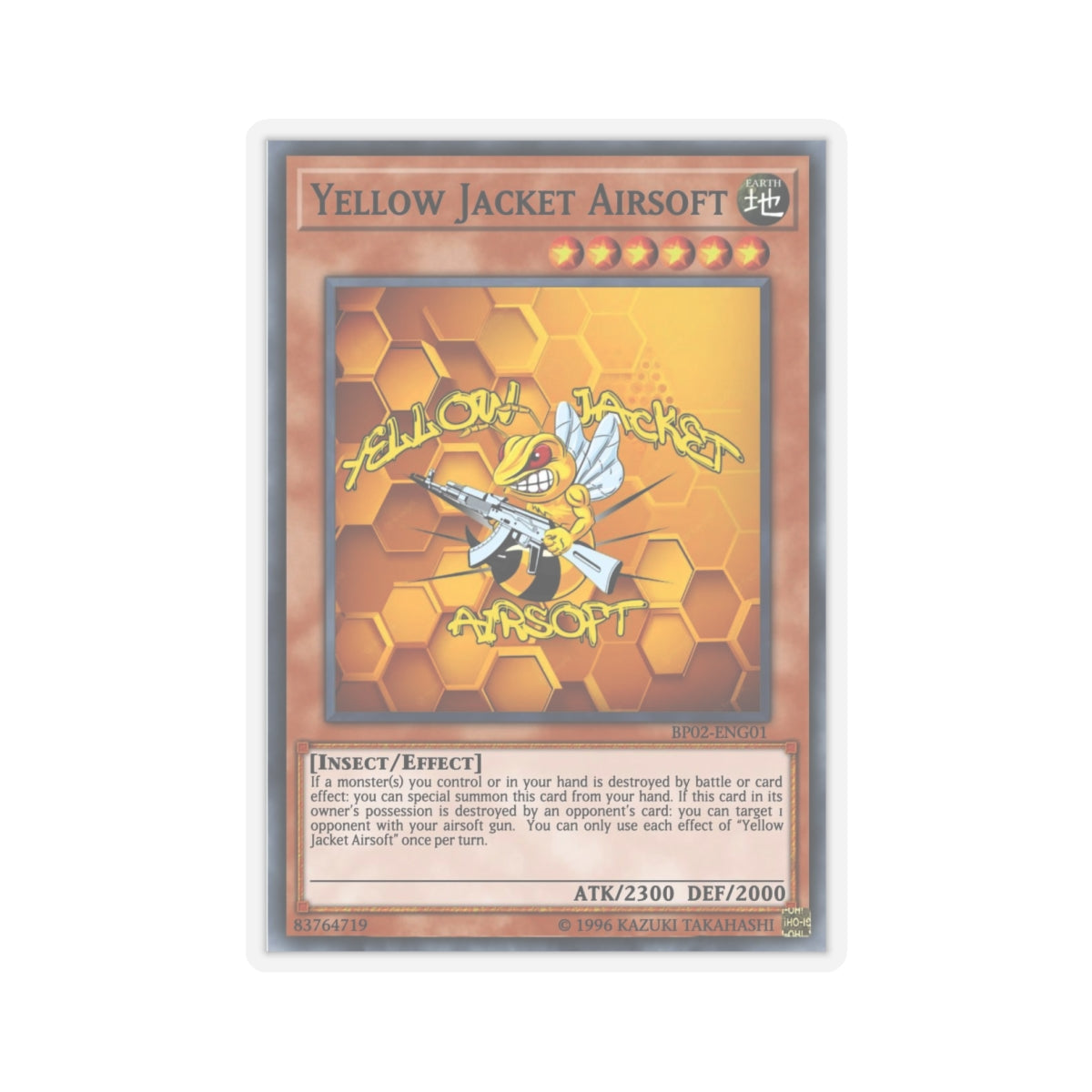 Yellow Jacket Airsoft Yu.Gi.Oh Card (Kiss-Cut Stickers)