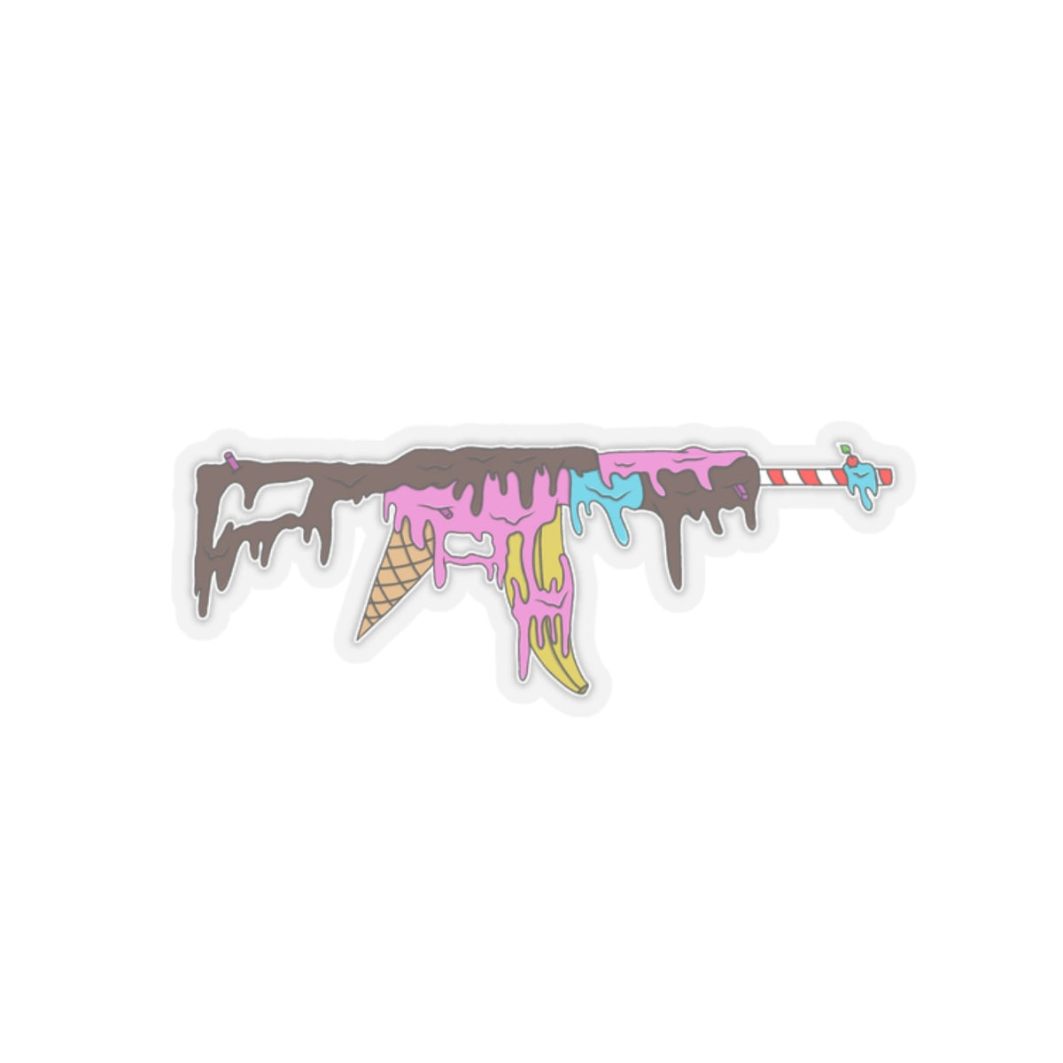 Ice Cream AK47 Melting (Kiss-Cut Stickers)