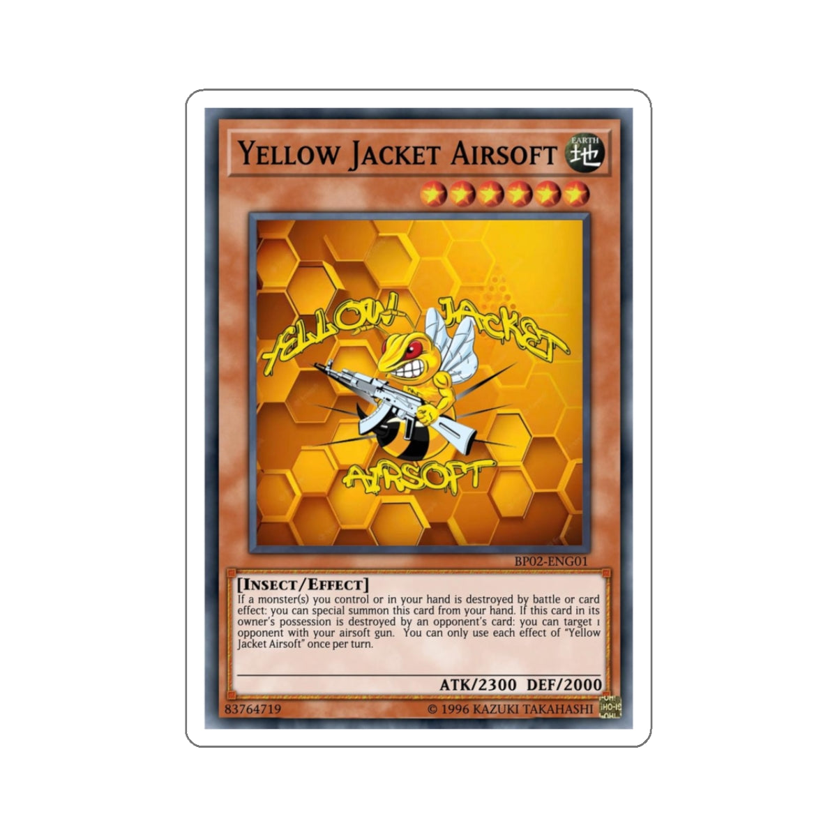 Yellow Jacket Airsoft Yu.Gi.Oh Card (Kiss-Cut Stickers)