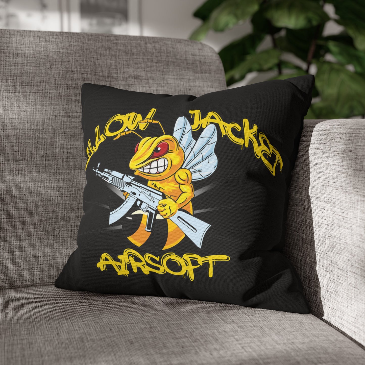 Yellow Jacket Airsoft (Spun Polyester Square Pillow Case)